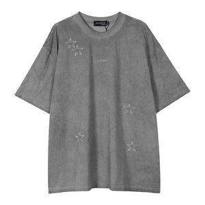 Five-pointed Star Embroidery Casual Short Sleeve Men