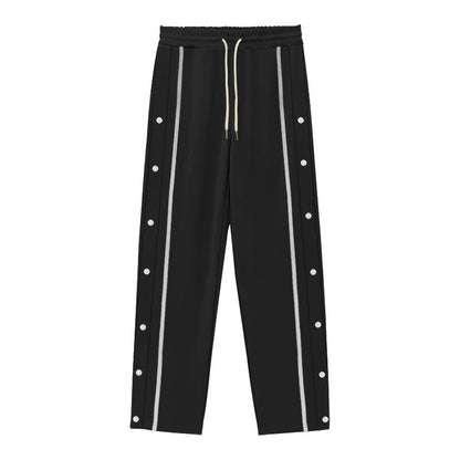 Casual Sports Breasted Pants Men's Loose Straight Trousers