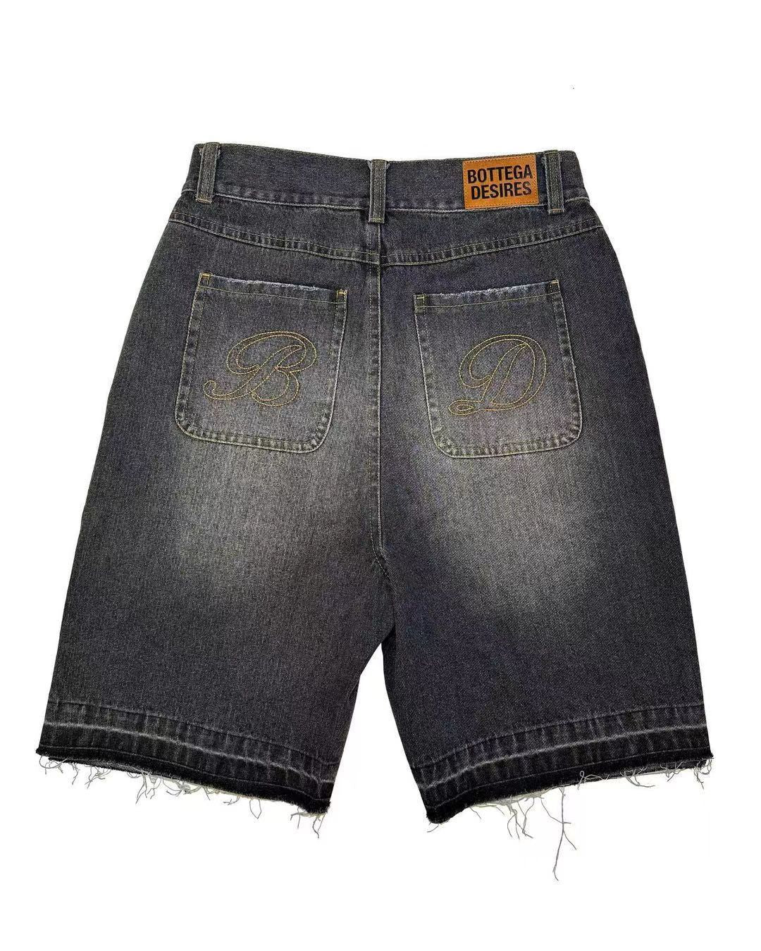 New Fashion Men's Loose Fashion Fashion Brand Retro Alphabet Denim Shorts