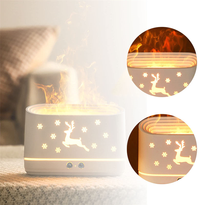 Elk Flamme Humidificateur Diffuseur Muet Ménage Atmosphère Lampe De Noël Décorations pour La Maison